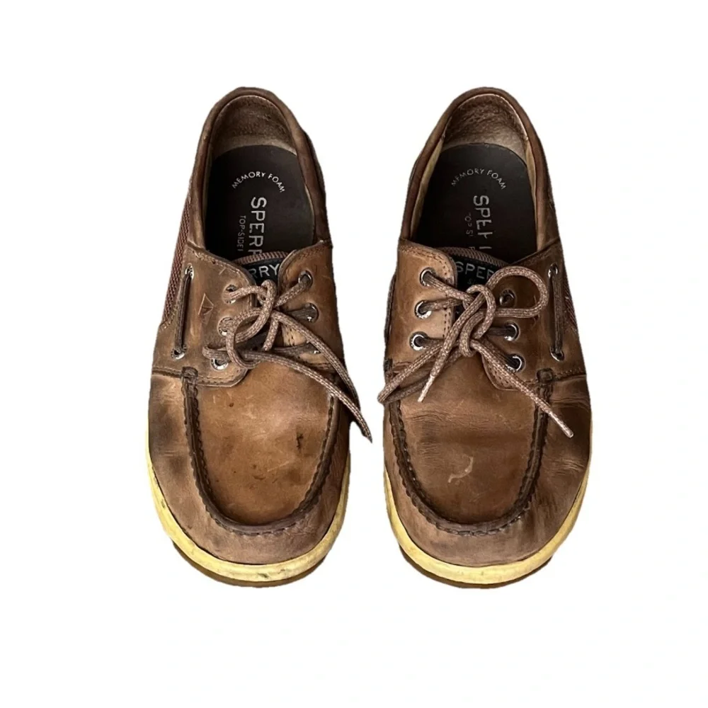 Sperry Top-Sider Men’s Boat Shoes Size 9.5 Brown Leather Nautical Preppy Casual